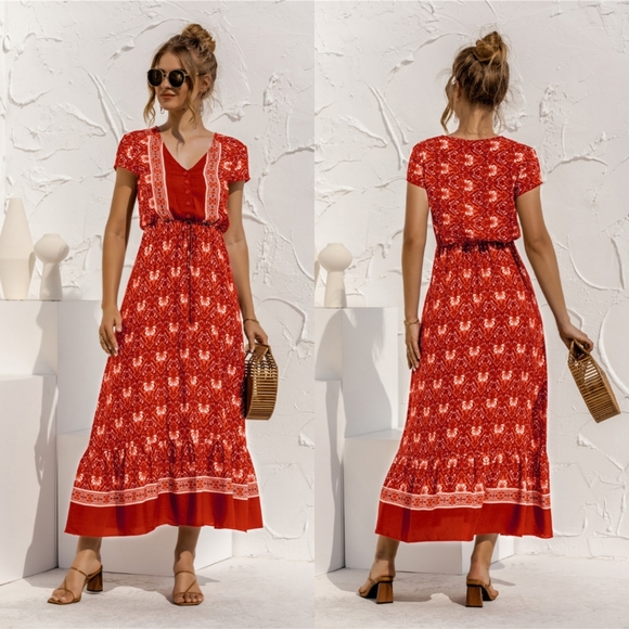 Meet Me Later Floral Midi Dress - Picture 1 of 4